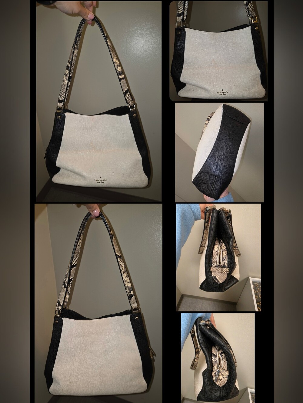 Kate Spade Shoulder Bag with Snake-Print & Matching Wallet